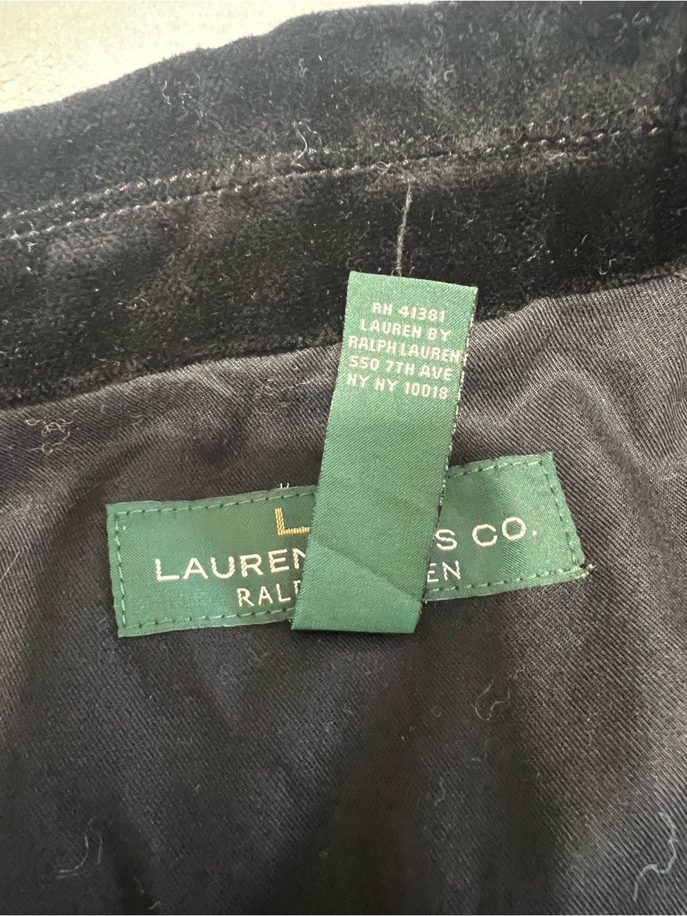 Ralph Lauren Jeans Co Black Patchwork Velvet Tailored Vest Size L Y2K - Picture 8 of 8